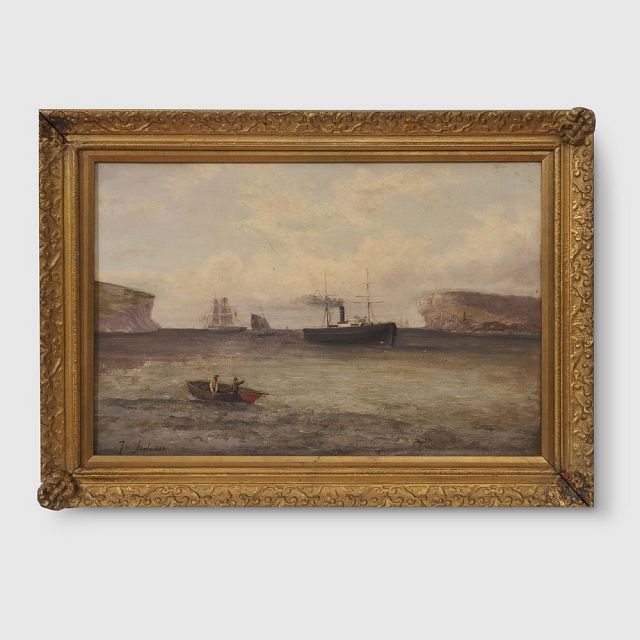 Valentine (Val) Delawarr (1852-1918)

_Steamer entering the Heads_ c. 1890s
28.5x43.5cm oil on board
